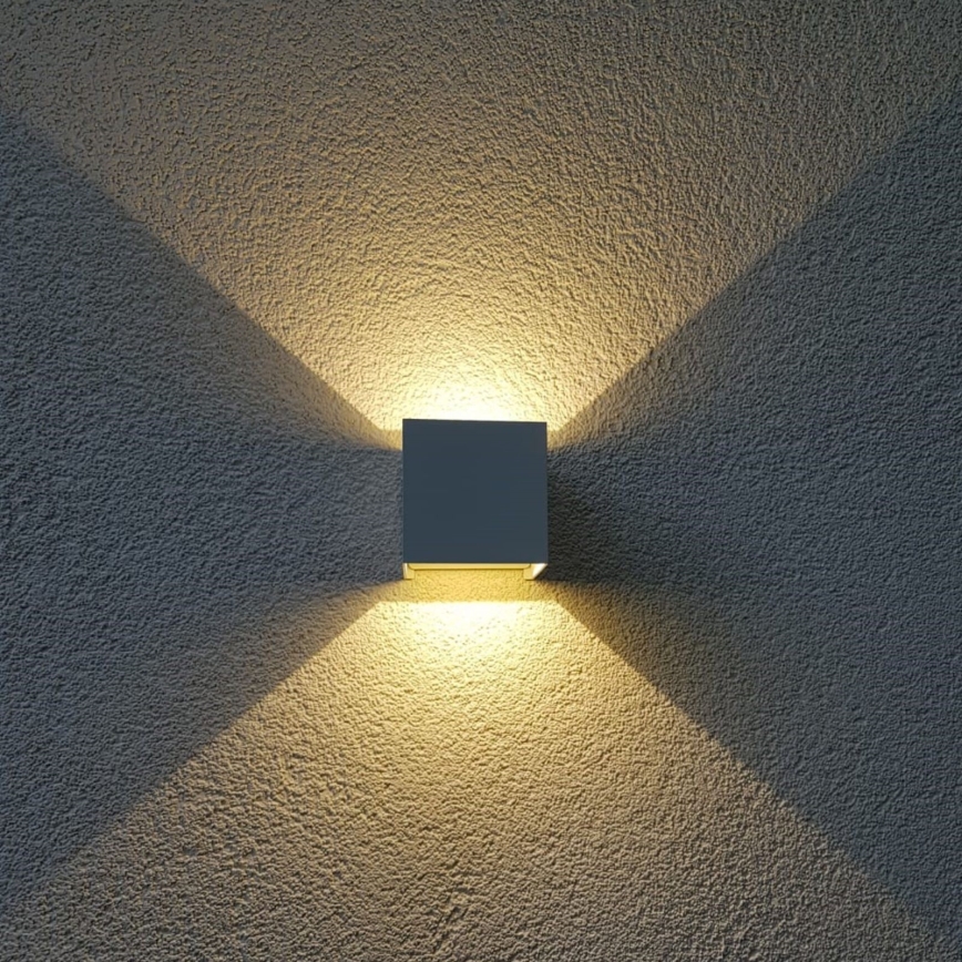 Udendørs LED væglampe CUBE 2xLED/3W/230V IP54 hvid