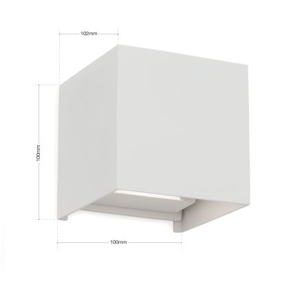 Udendørs LED væglampe CUBE 2xLED/3W/230V IP54 hvid
