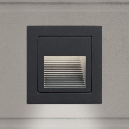 LED Indbygningslampe LORO LED/2W/230V IP65 antracit