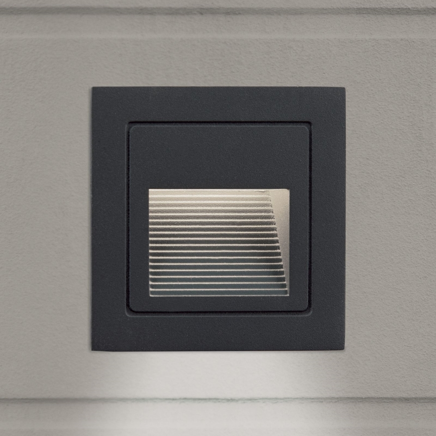 LED Indbygningslampe LORO LED/2W/230V IP65 antracit