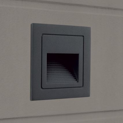 LED Indbygningslampe LORO LED/2W/230V IP65 antracit