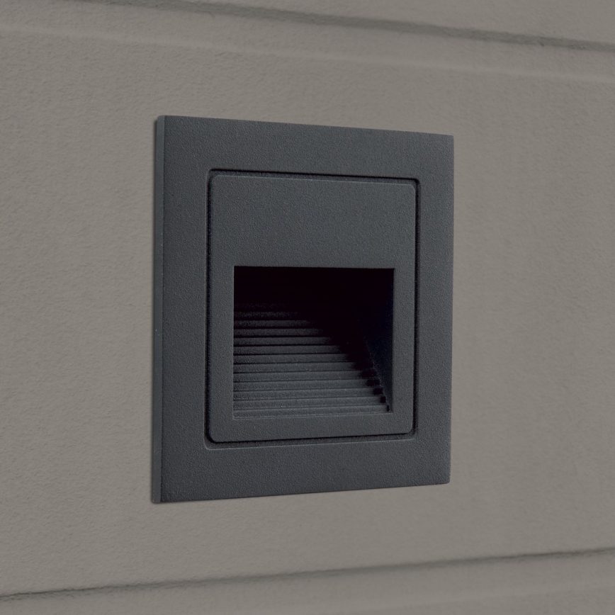 LED Indbygningslampe LORO LED/2W/230V IP65 antracit
