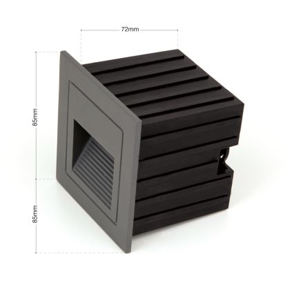 LED Indbygningslampe LORO LED/2W/230V IP65 antracit