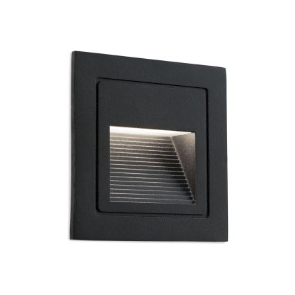 LED Indbygningslampe LORO LED/2W/230V IP65 sort