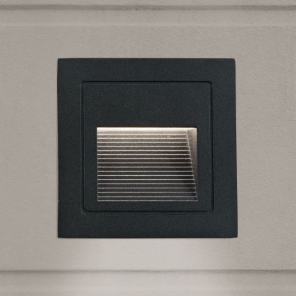 LED Indbygningslampe LORO LED/2W/230V IP65 sort