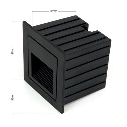 LED Indbygningslampe LORO LED/2W/230V IP65 sort
