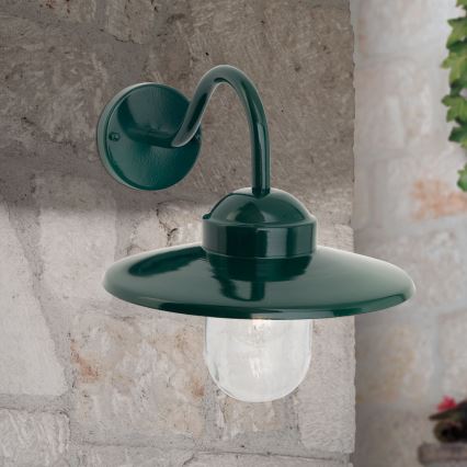 Udendørs væglampe EDWARD 1xE27/60W/230V IP44 grøn
