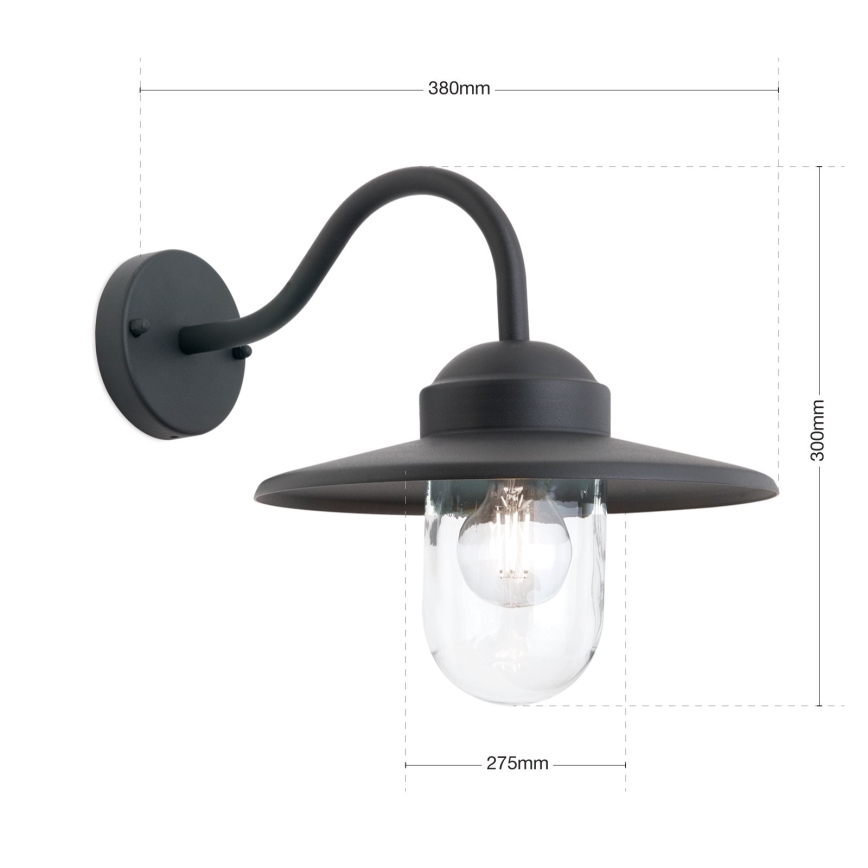 Udendørs væglampe EDWARD 1xE27/60W/230V IP44 sort