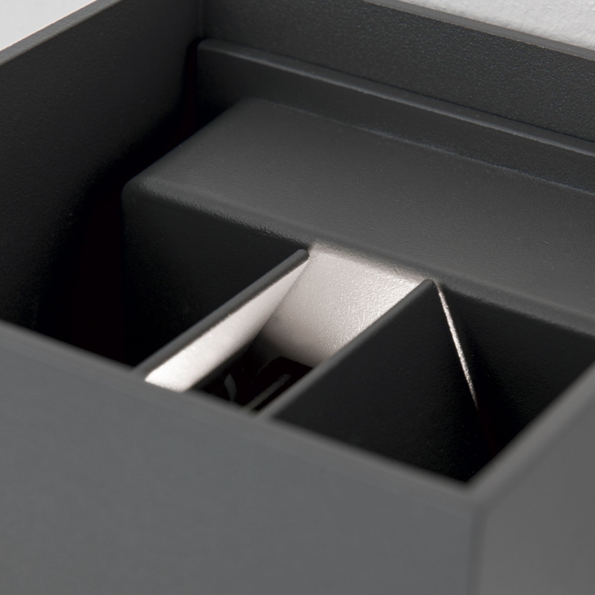 LED Udendørs væglampe m. bevægelses- og skumringssensor CUBE-S LED/13W/230V IP54 antracit