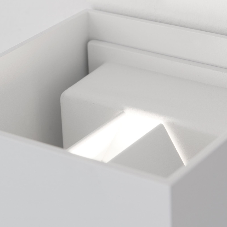 LED Udendørs væglampe m. bevægelses- og skumringssensor CUBE-S LED/13W/230V IP54 hvid