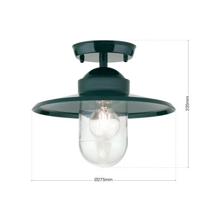 Udendørs loftlampe EDWARD 1xE27/60W/230V IP44 grøn