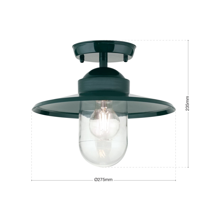 Udendørs loftlampe EDWARD 1xE27/60W/230V IP44 grøn