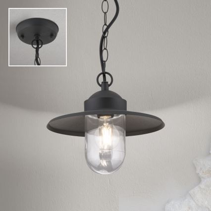 Udendørs pendellampe EDWARD 1xE27/60W/230V IP44 sort