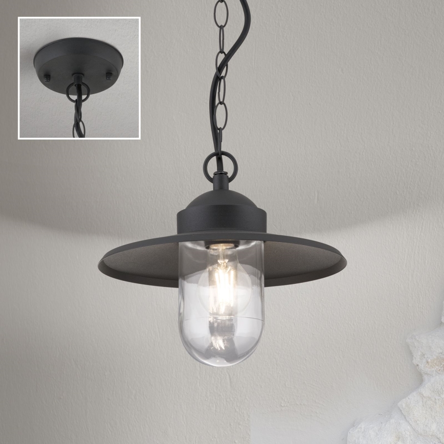 Udendørs pendellampe EDWARD 1xE27/60W/230V IP44 sort