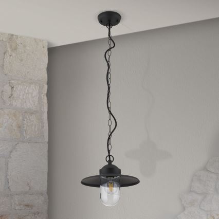 Udendørs pendellampe EDWARD 1xE27/60W/230V IP44 sort