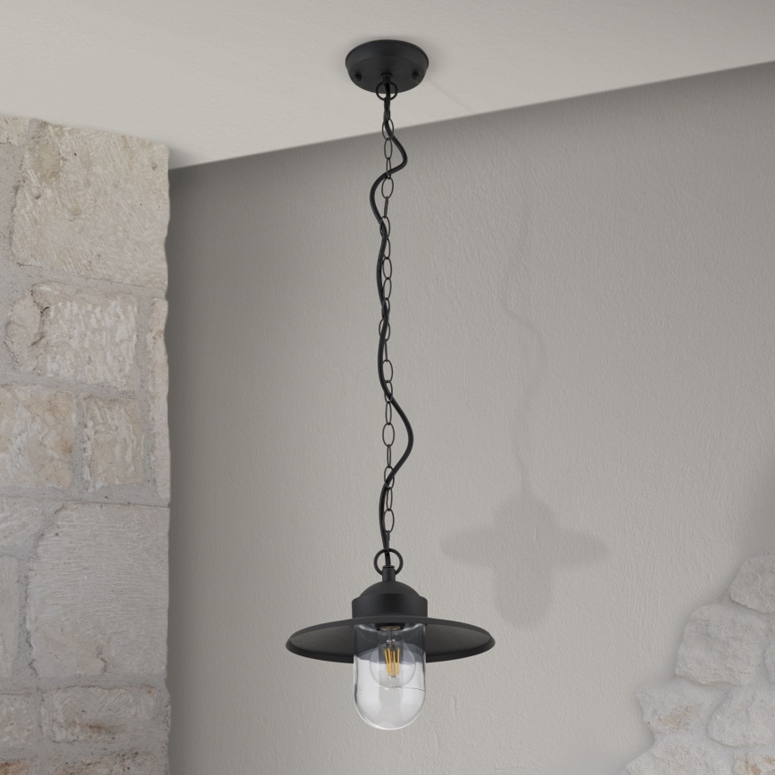 Udendørs pendellampe EDWARD 1xE27/60W/230V IP44 sort