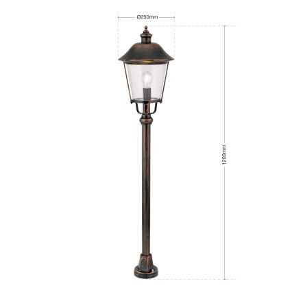 Udendørslampe KENZO 1xE27/100W/230V IP44 bronze/patina