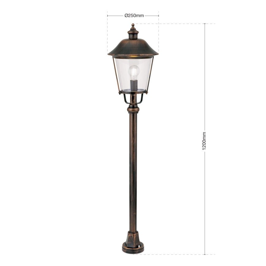 Udendørslampe KENZO 1xE27/100W/230V IP44 bronze/patina