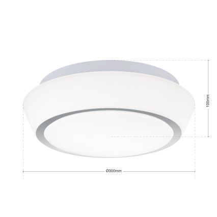 Badeværelsesloftlampe TENA 2xE27/60W/230V Ø 30 cm IP44 hvid