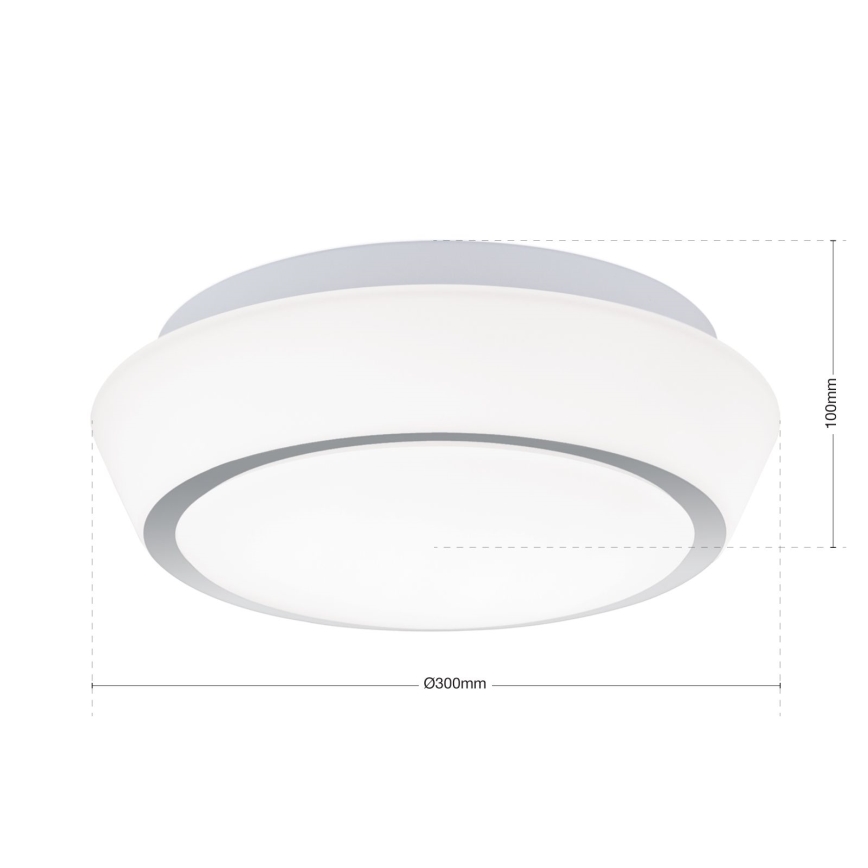 Badeværelsesloftlampe TENA 2xE27/60W/230V Ø 30 cm IP44 hvid