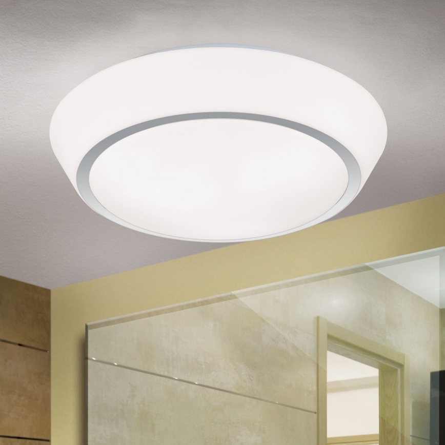 Badeværelsesloftlampe TENA, 3xE27/60W/230V, Ø 38 cm, IP44, hvid