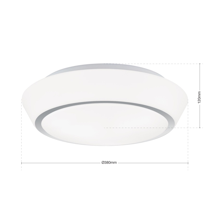Badeværelsesloftlampe TENA, 3xE27/60W/230V, Ø 38 cm, IP44, hvid