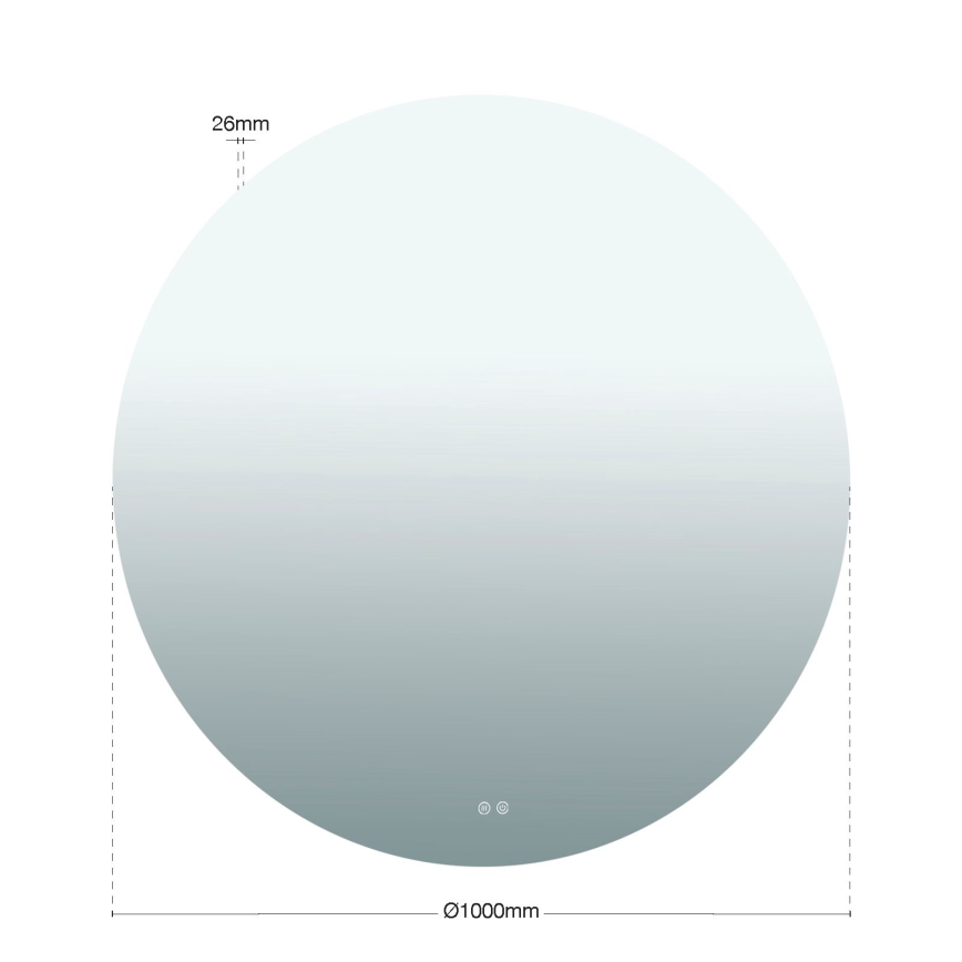 LED opvarmet vægmonteret badeværelsesspejl med indbygget baggrundsbelysning FOCUS LED/30W/230V 3000/4200/6000K Ø 100 cm IP44