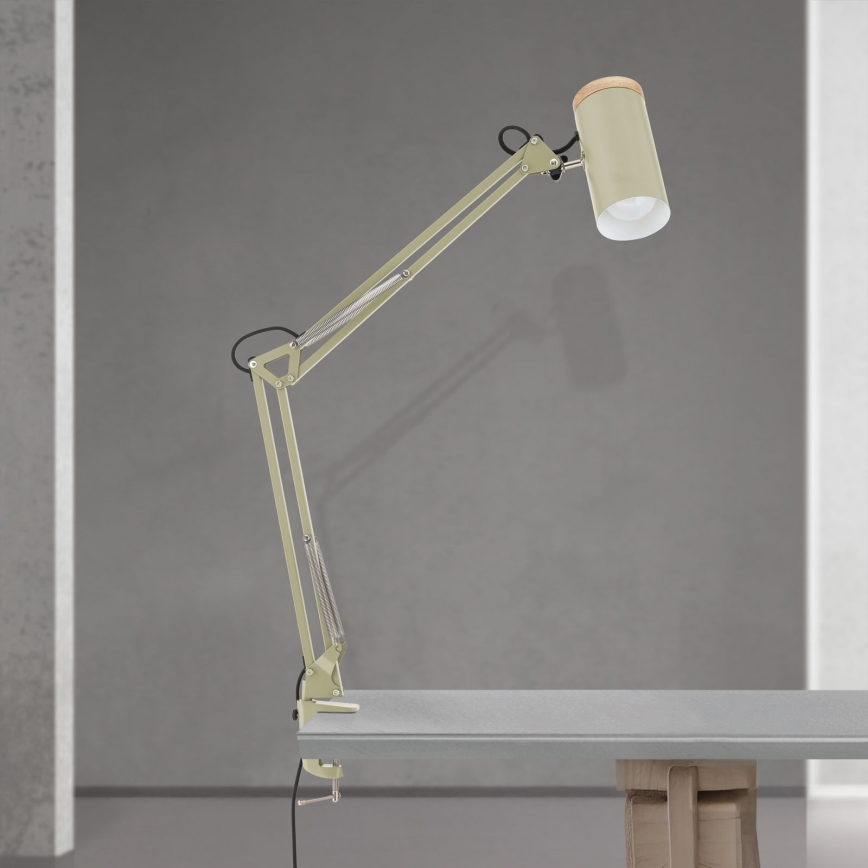 Bordlampe med klemme GILI 1xE27/40W/230V grøn