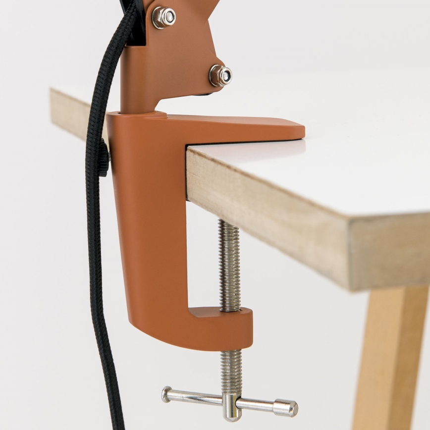 Bordlampe med klemme GILI 1xE27/40W/230V teglfarvet