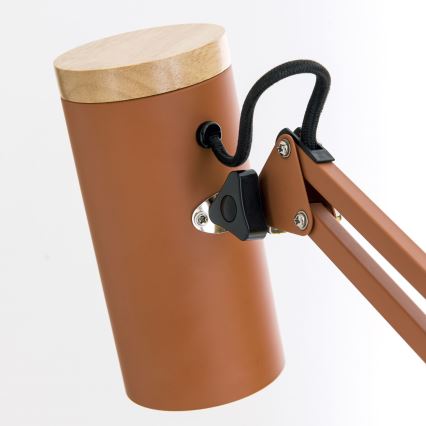 Bordlampe med klemme GILI 1xE27/40W/230V teglfarvet