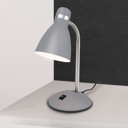 Bordlampe SCHOOL 1xE27/40W/230V grå/mat krom