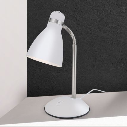Bordlampe SCHOOL 1xE27/40W/230V hvid/mat krom