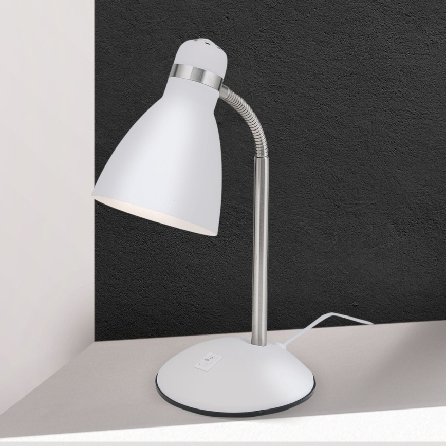 Bordlampe SCHOOL 1xE27/40W/230V hvid/mat krom