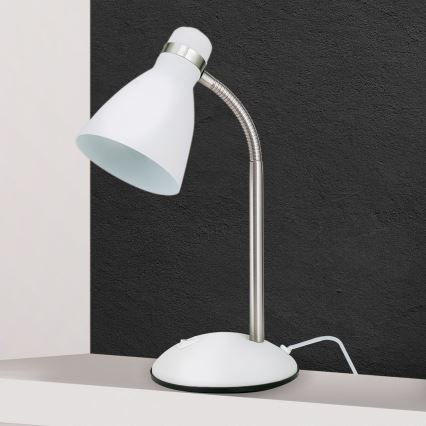 Bordlampe SCHOOL 1xE27/40W/230V hvid/mat krom
