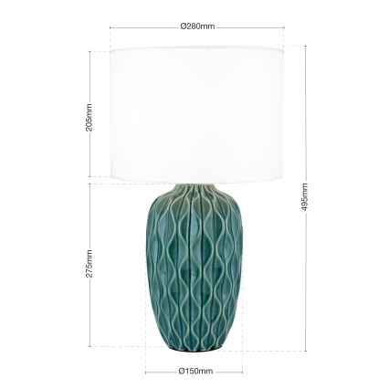 Bordlampe TORTUGA 1xE27/40W/230V grøn/hvid