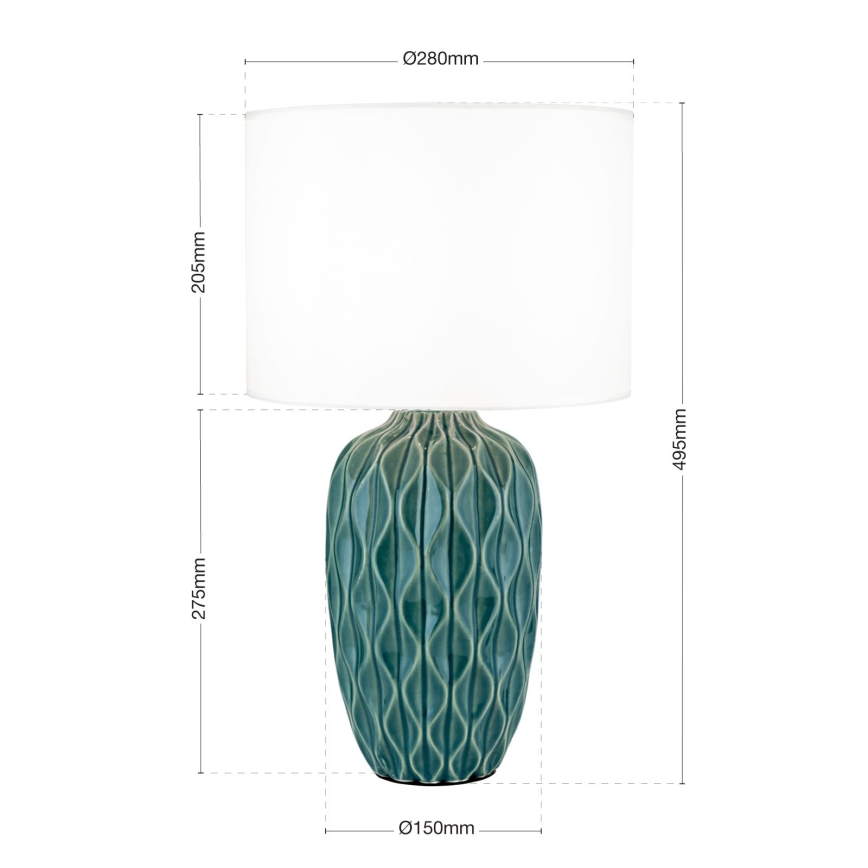 Bordlampe TORTUGA 1xE27/40W/230V grøn/hvid