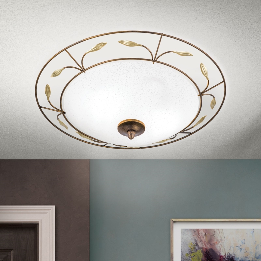 Loftlampe LUCA 2xE14/40W/230V diameter 40 cm bronze/patina