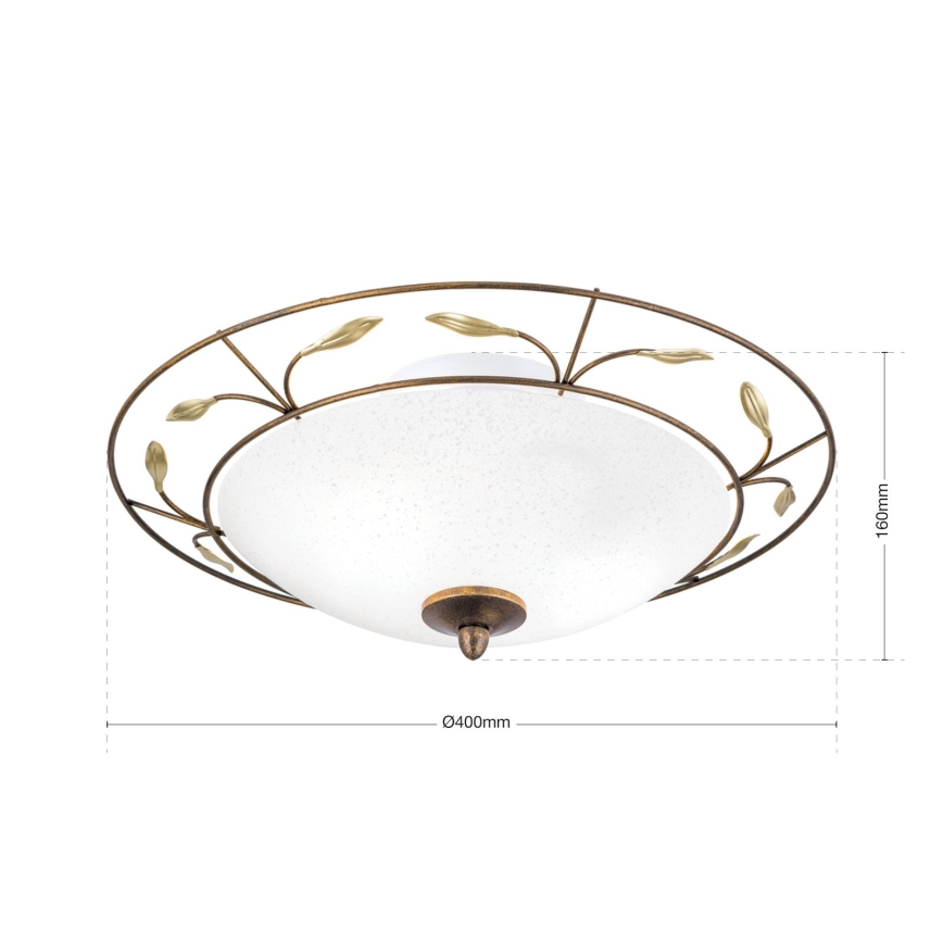 Loftlampe LUCA 2xE14/40W/230V diameter 40 cm bronze/patina