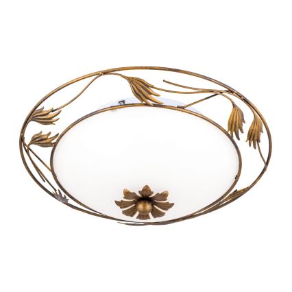 Loftlampe FLEUR 2xE27/60W/230V diameter 40 cm bronze