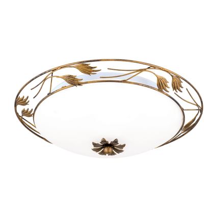 Loftlampe FLEUR 3xE27/60W/230V diameter 50 cm bronze
