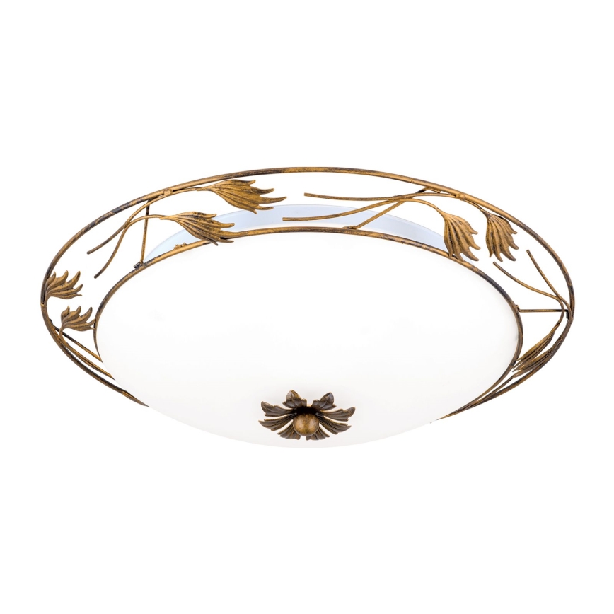 Loftlampe FLEUR 3xE27/60W/230V diameter 50 cm bronze