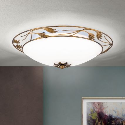 Loftlampe FLEUR 3xE27/60W/230V diameter 50 cm bronze