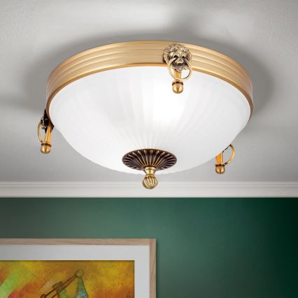 Loftlampe ROCCA 2xE27/60W/230V diameter 31 cm bronze/hvid