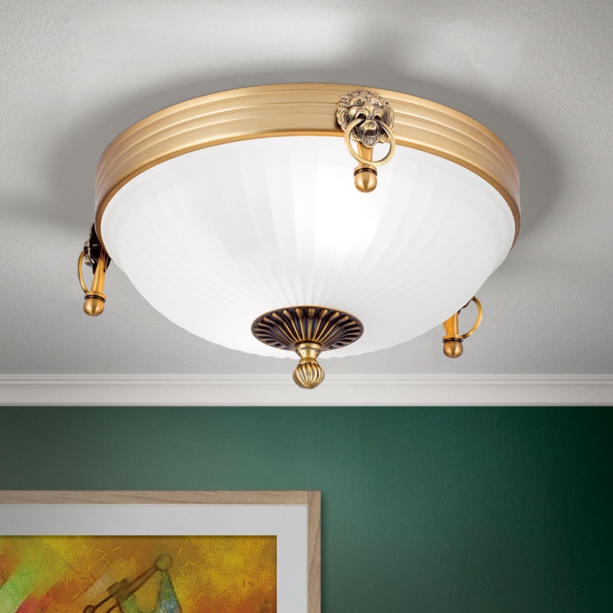 Loftlampe ROCCA 2xE27/60W/230V diameter 31 cm bronze/hvid
