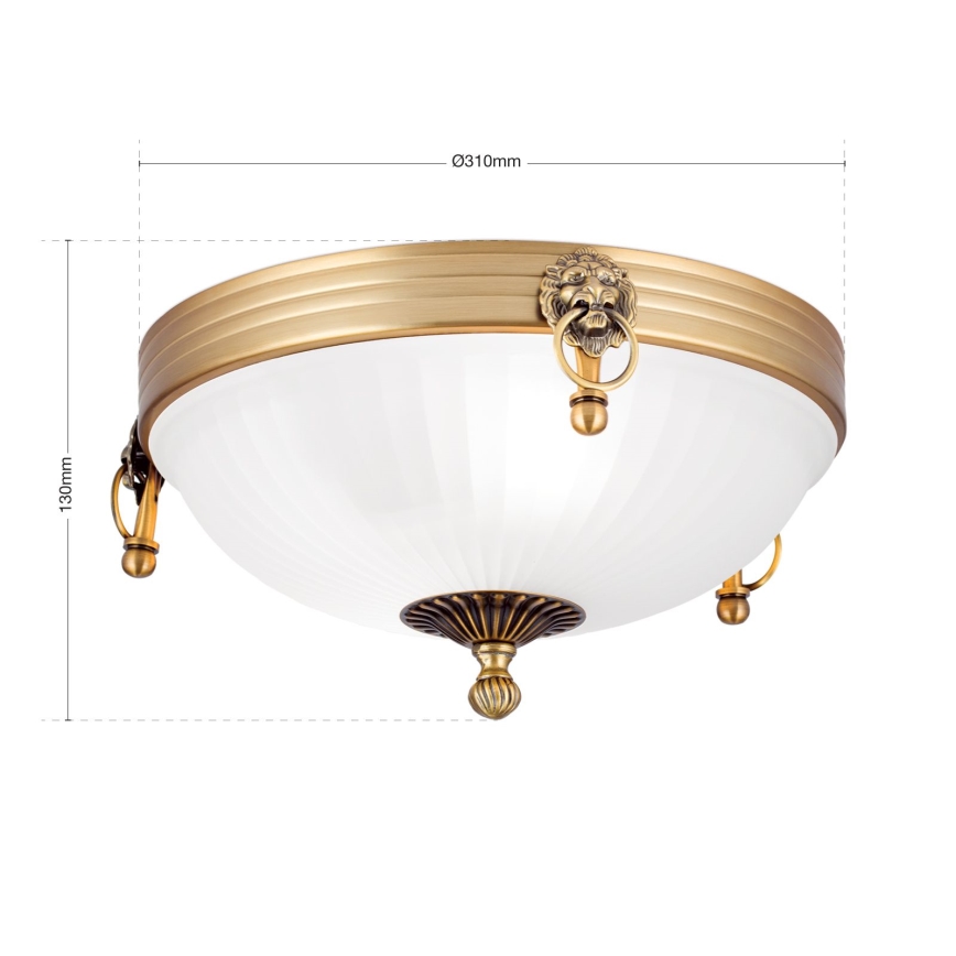 Loftlampe ROCCA 2xE27/60W/230V diameter 31 cm bronze/hvid