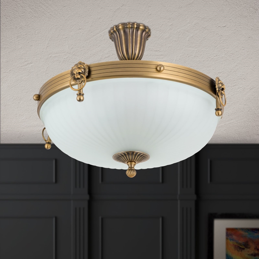 Loftlampe ROCCA 4xE27/60W/230V diameter 43 cm bronze/hvid