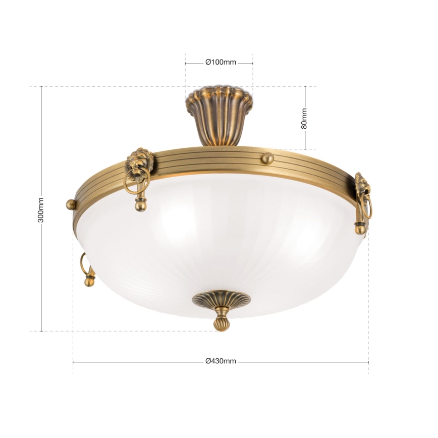Loftlampe ROCCA 4xE27/60W/230V diameter 43 cm bronze/hvid