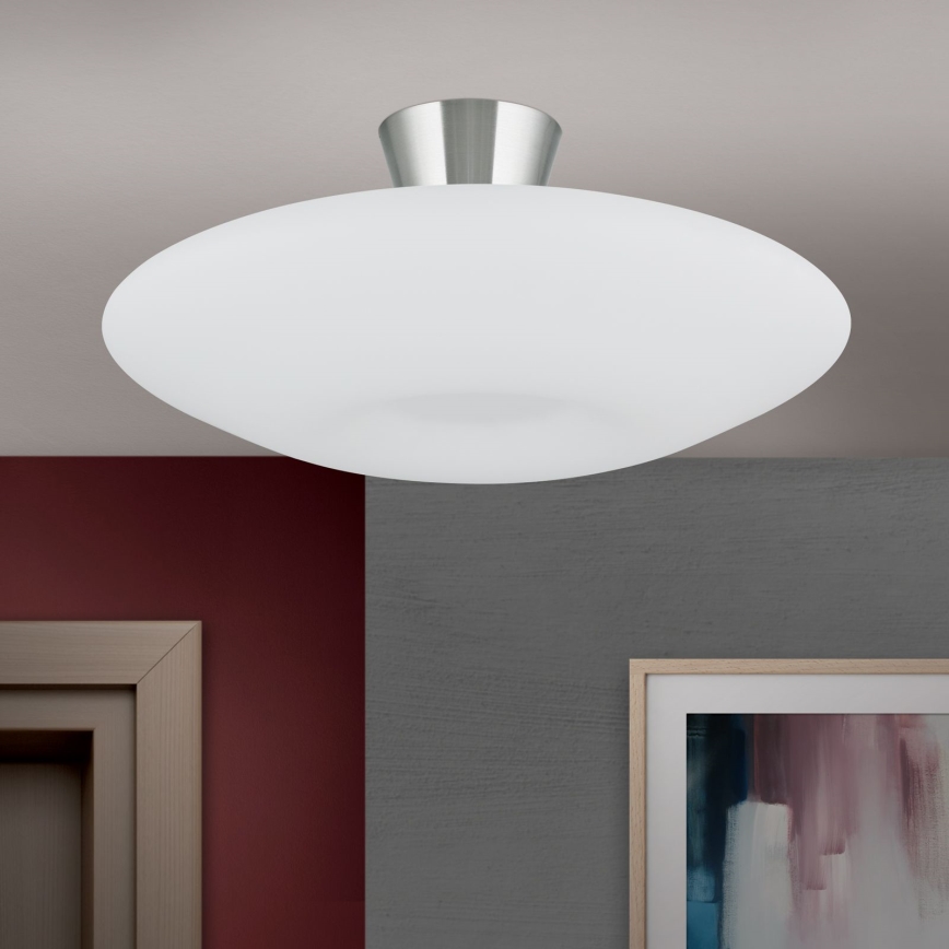 Loftlampe BLANC 2xE27/60W/230V diameter 49 cm mat krom