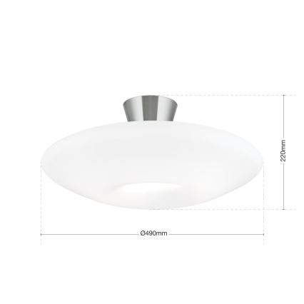 Loftlampe BLANC 2xE27/60W/230V diameter 49 cm mat krom