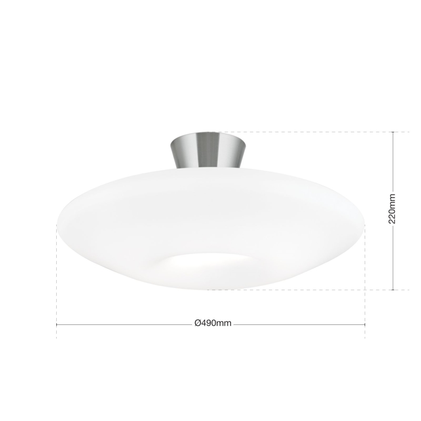 Loftlampe BLANC 2xE27/60W/230V diameter 49 cm mat krom